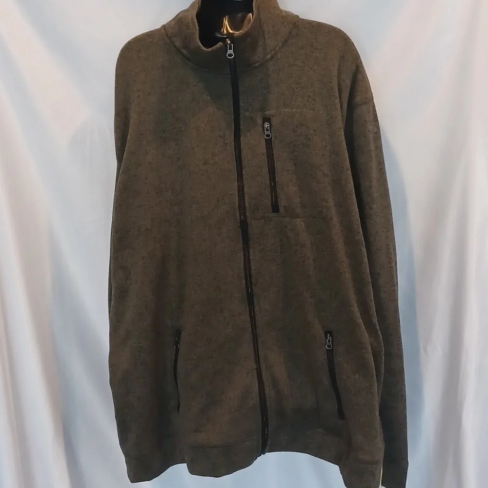 Sonoma Men’s Super-soft Sweater Fleece, Full zip, Olive Green Big & Tall